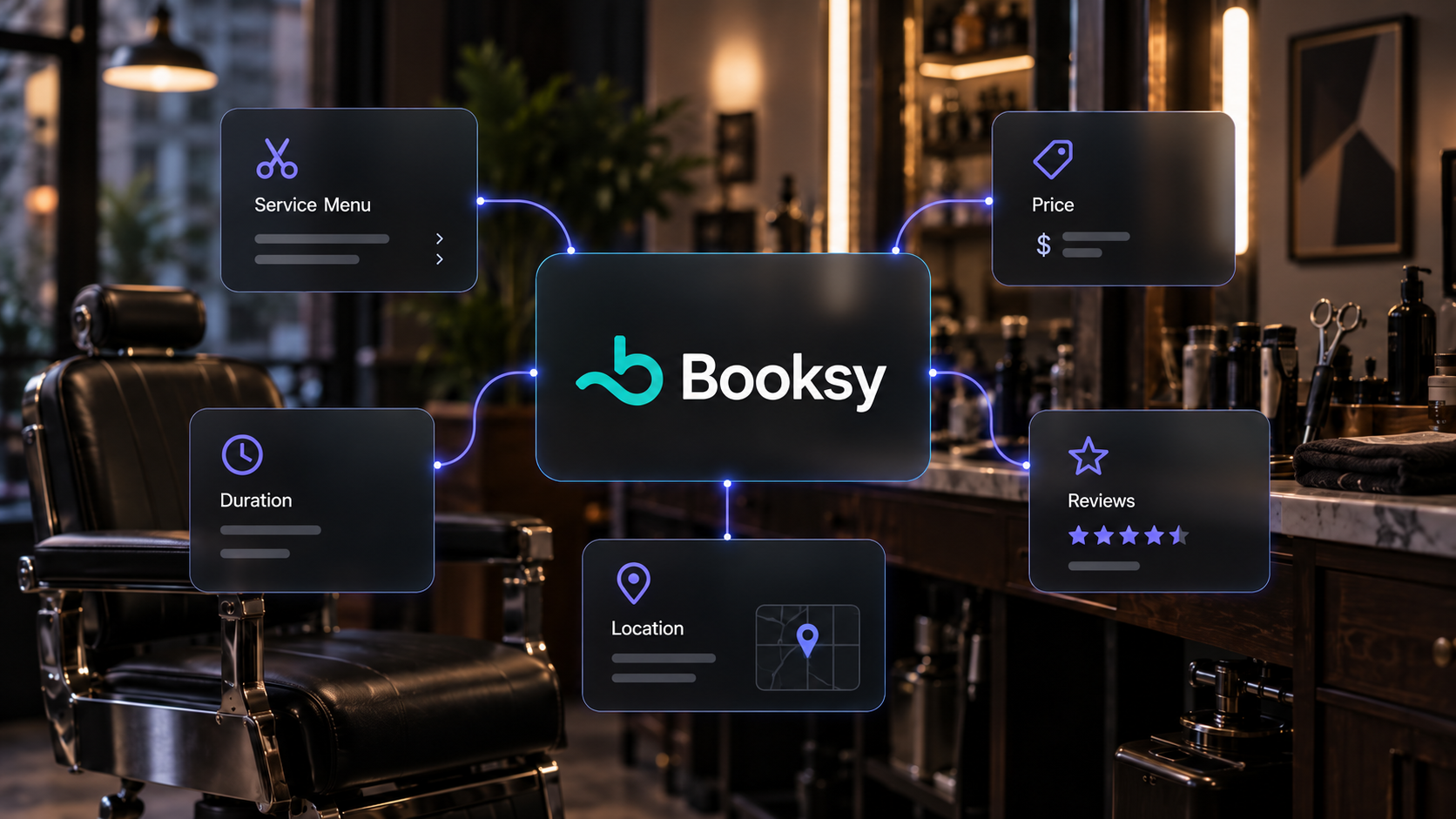 Booksy service menus, prices, durations, reviews, and locations