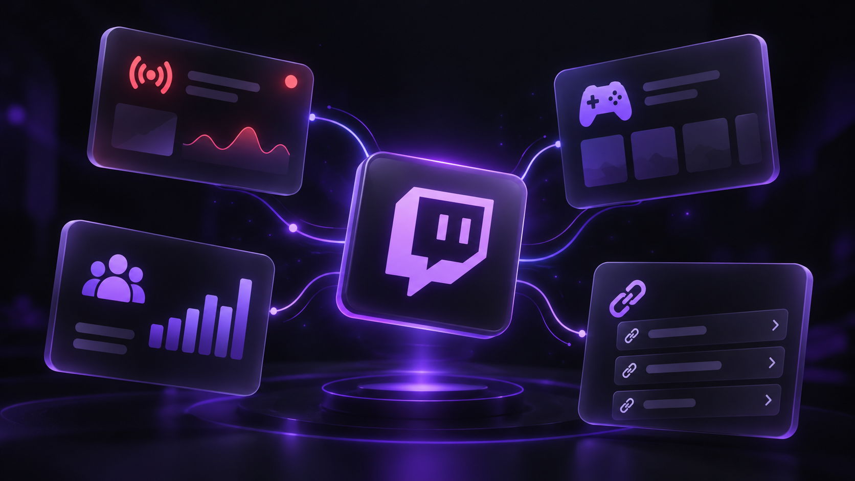 Twitch channel discovery with live audience and contact data cards